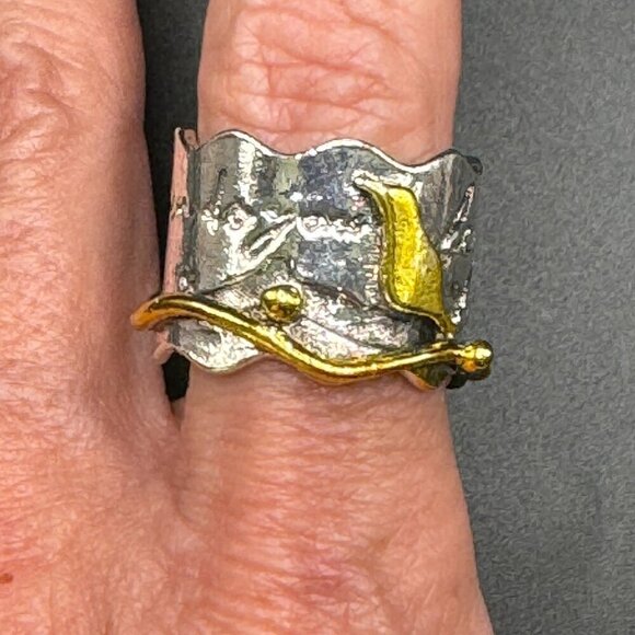 Boho Raven and Poe Inspired Two Tone Ring #1371 - Picture 5 of 8